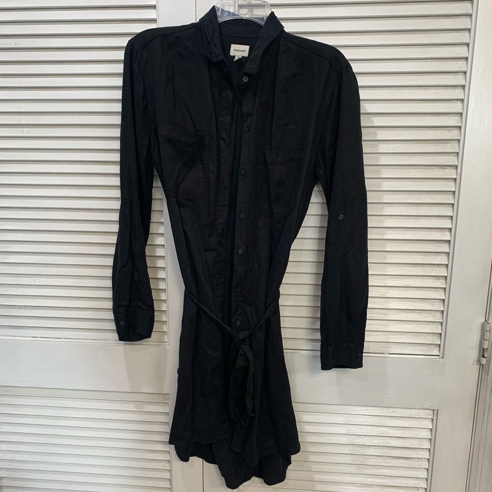 Sneak Peek Black Button Up Dress